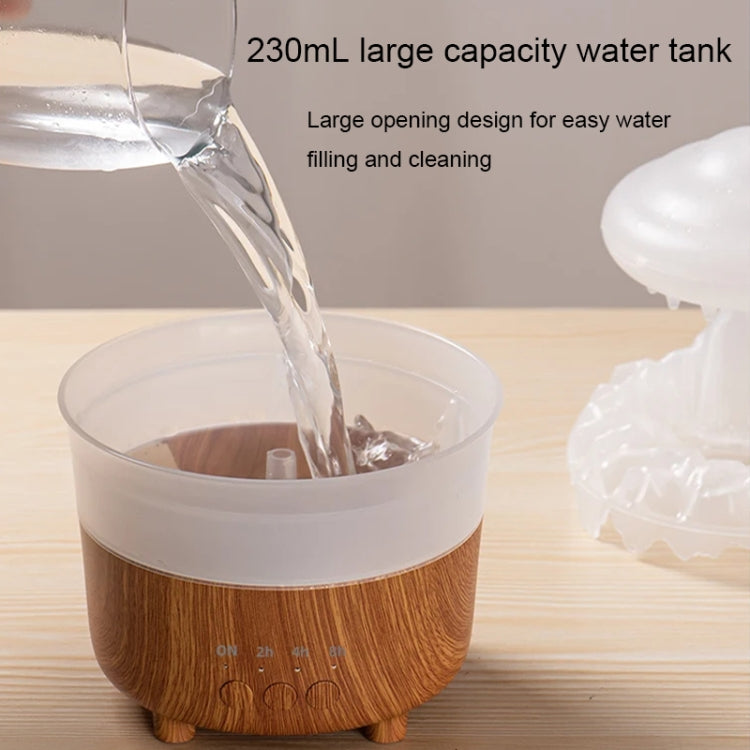 V50 Desktop Colorful Night Light Humidifier Wood Grain Water Drop Aroma Diffuser, Spec: AU Plug(White) - Air Purifiers & Accessories by buy2fix | Online Shopping UK | buy2fix