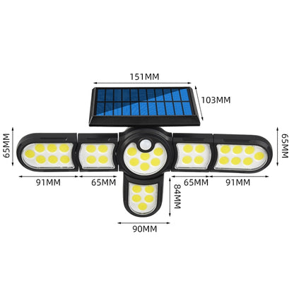 Garden Solar Wall Light Outdoor Waterproof Lawn Light Landscape Corridor Small Street Light, Spec: 6-Head 231 COB - Solar Lights by buy2fix | Online Shopping UK | buy2fix