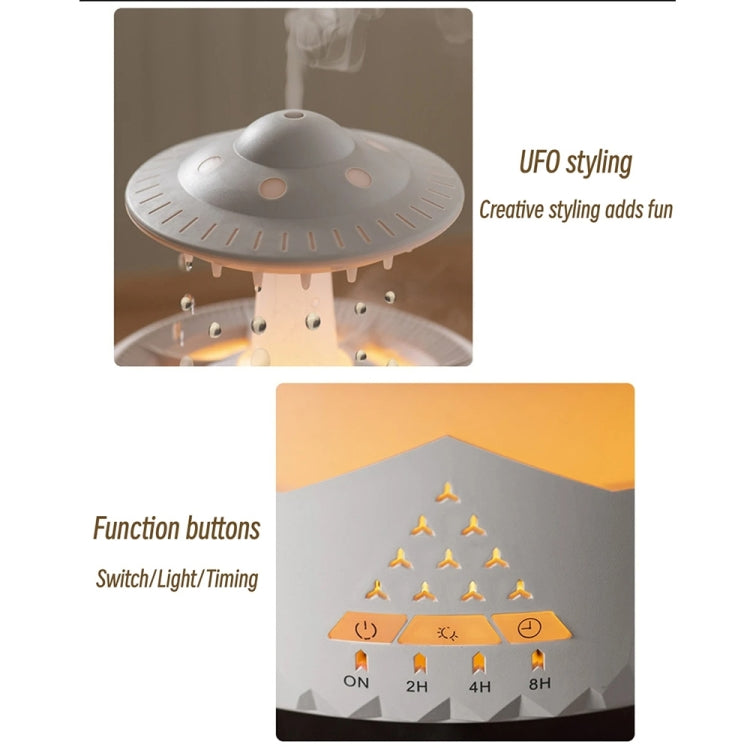 UFO Water Drop Aromatherapy Humidifier Desktop Remote Control Diffuser, Plug: EU Plug(Black) - Air Purifiers & Accessories by buy2fix | Online Shopping UK | buy2fix