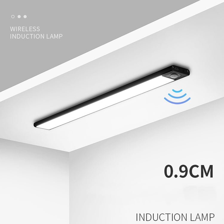 Intelligent Automatic Human Body Induction Wireless LED Lamp 40cm(Black + Neutral Light) - Sensor LED Lights by buy2fix | Online Shopping UK | buy2fix