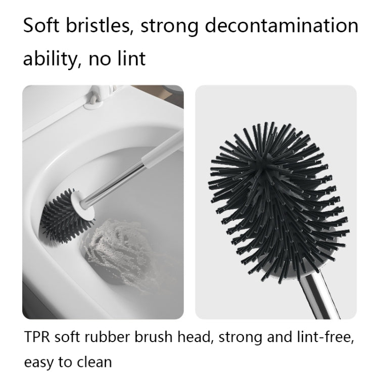 TPR Soft Glue Long-handle Toilet Brush with Base, Spec: Floor Type - Toilet Accessories by buy2fix | Online Shopping UK | buy2fix