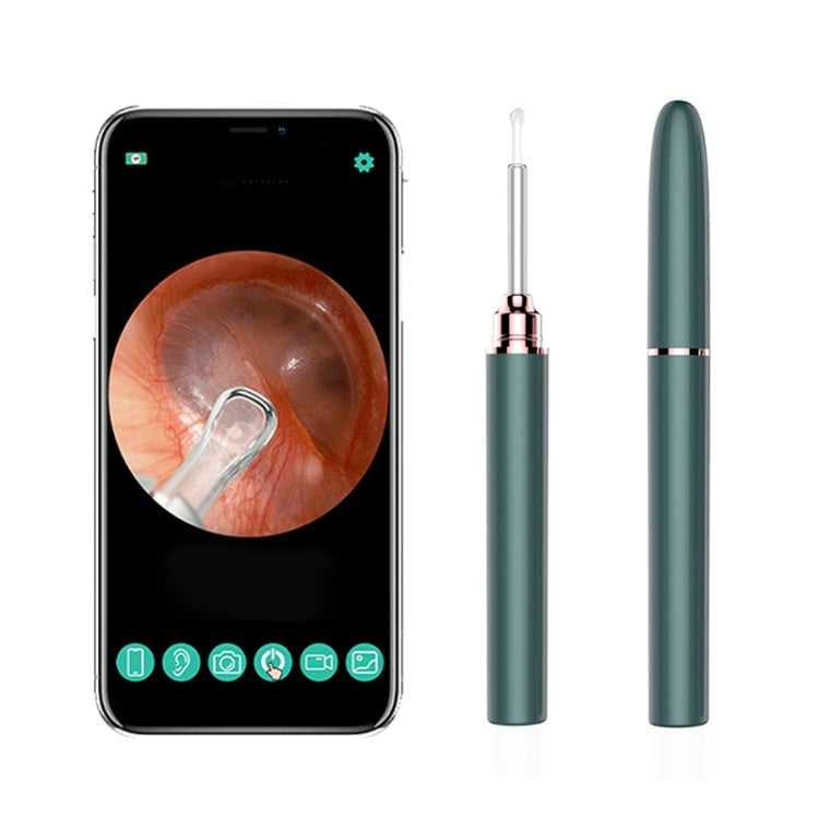 TES02 WIFI High-definition Intelligent Visual Ear Scoop(Ink Green) - Ear Care Tools by buy2fix | Online Shopping UK | buy2fix