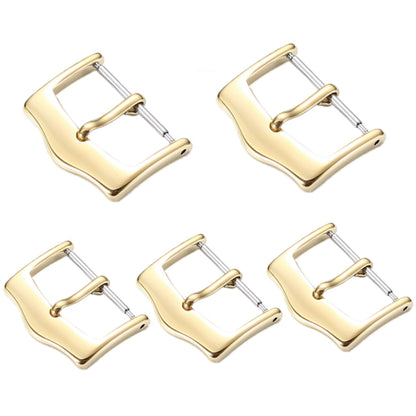 5pcs IP Plated Stainless Steel Pin Buckle Watch Accessories, Color: Gold 14mm - Watch Accessories & Parts by buy2fix | Online Shopping UK | buy2fix