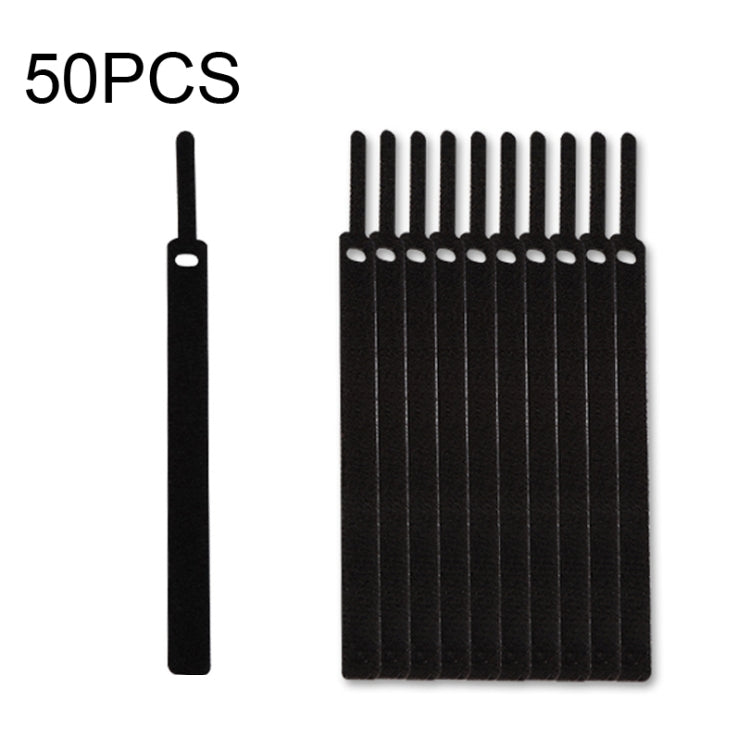 50 PCS Needle Shape Self-adhesive Data Cable Organizer Colorful Bundles 10 x 130mm(Black) - Cable Organizer by buy2fix | Online Shopping UK | buy2fix