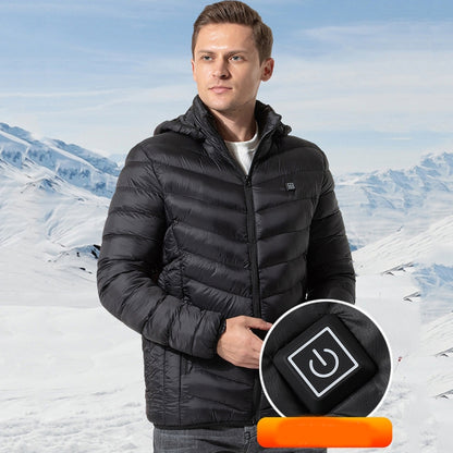 9 Zone Double Control Blue USB Winter Electric Heated Jacket Warm Thermal Jacket, Size: S - Down Jackets by buy2fix | Online Shopping UK | buy2fix