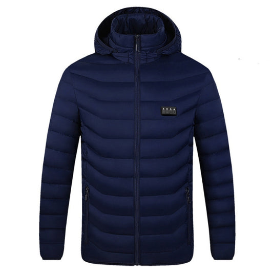 19 Zone 4 Control Blue USB Winter Electric Heated Jacket Warm Thermal Jacket, Size: XXXL - Down Jackets by buy2fix | Online Shopping UK | buy2fix