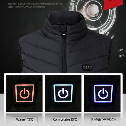 13  Area Double Control  Blue USB Electric Heating Undershirt Intelligent Warm Vest(4XL) - Down Jackets by buy2fix | Online Shopping UK | buy2fix