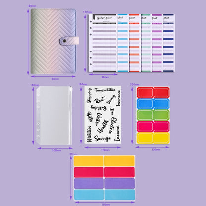 A6 PU Macaron Gradient Color Loose-leaf Notepad Notebook Budget Book(Purple) - Notebooks by buy2fix | Online Shopping UK | buy2fix