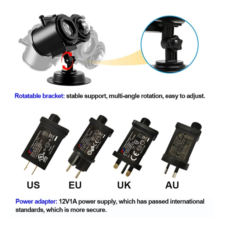 16 Cards EU Plug Color Card Pattern 9W Christmas Projection Light Remote Control Snow Light - Christmas Decoration Lamps by buy2fix | Online Shopping UK | buy2fix