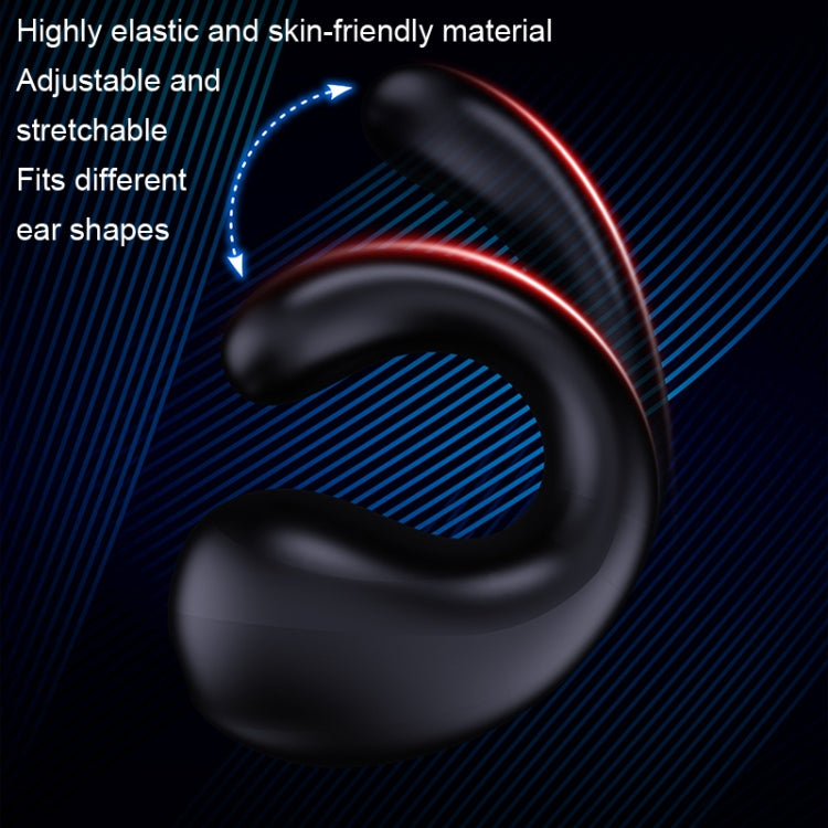 Clip-on Wireless Bluetooth Earphone With Digital Charging Compartment(Black Red) - Bluetooth Earphone by buy2fix | Online Shopping UK | buy2fix