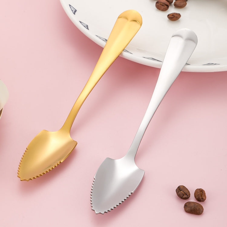 Stainless Steel Scraper Spoon Fruit Grapefruit Spoon Baby Digging Ball Spoon, Color: Gold - Cutlery Sets by buy2fix | Online Shopping UK | buy2fix