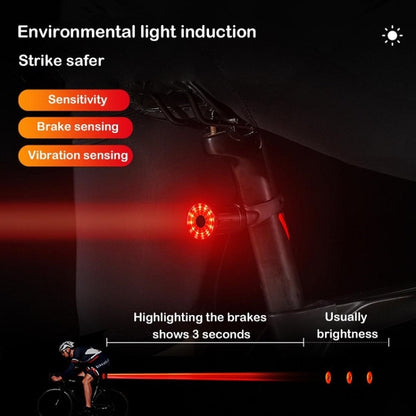 WEST BIKING Bicycle USB Charging Smart Brake Sensor Warning Tail Light(Cushion) - Taillights by WEST BIKING | Online Shopping UK | buy2fix