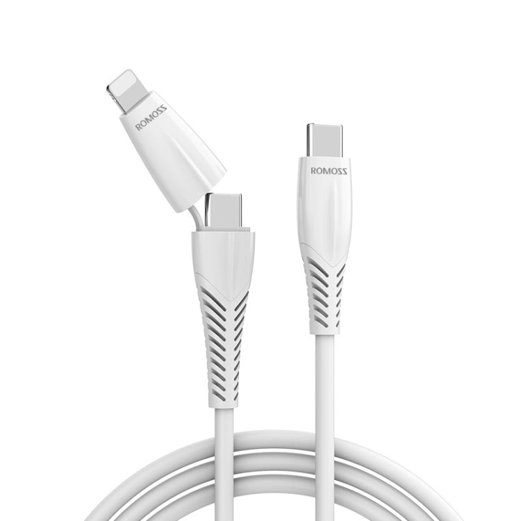 ROMOSS CB404 1.8m PD Fast Charging Cable Type-C / USB-C To Type-C/ USB-C / 8 Pin Data Cable(White) - Multifunctional Cable by ROMOSS | Online Shopping UK | buy2fix