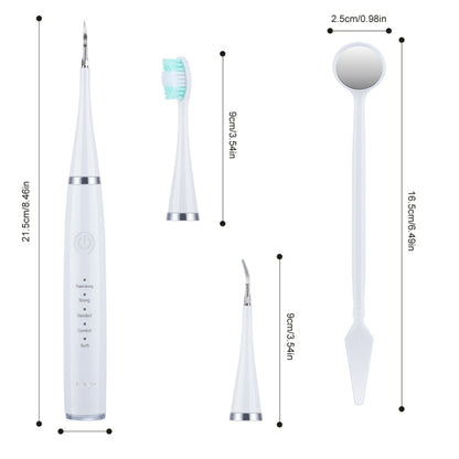 6 In 1 Electric Dental Scaler Calculus Removal Teeth Cleaning Set, Color: White Basic - Oral Irrigators by buy2fix | Online Shopping UK | buy2fix