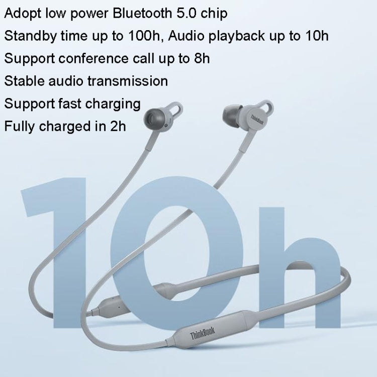 Lenovo ThinkBook UC100 Neckband Dual Wireless Bluetooth Earphone Cell Phone Computer Simultaneous Connection - Neck-mounted Earphone by Lenovo | Online Shopping UK | buy2fix