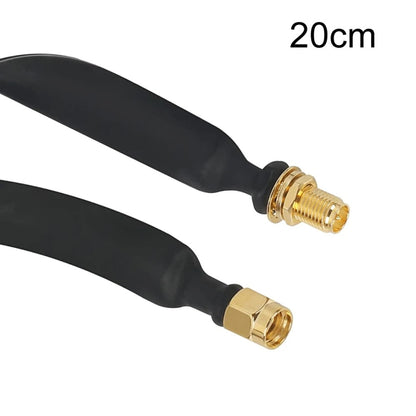 RP-SMA Male To Female  Fiberglass Antenna Through Wall Adapter Cable Flat Window Cable(20cm) - Connectors by buy2fix | Online Shopping UK | buy2fix