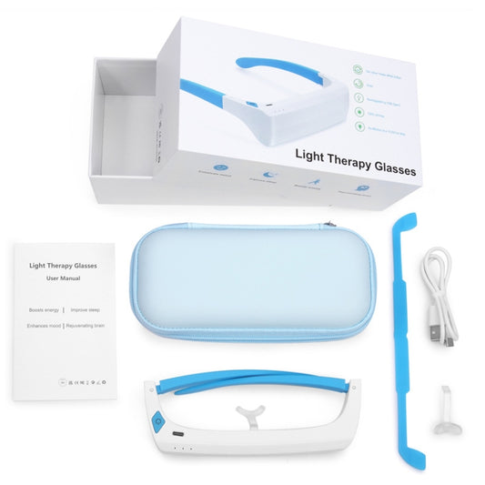 SAD Light Therapy Glasses Wearable UV-Free Blue & White LED Light Therapy Lamp English Version - Others by buy2fix | Online Shopping UK | buy2fix