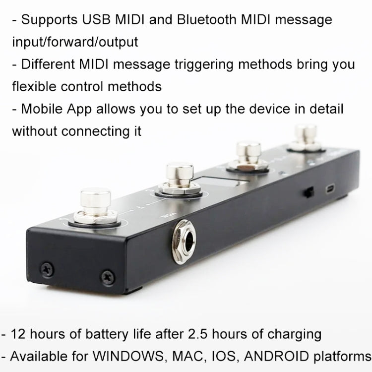 M-VAVE MIDI Bluetooth Controller MIDI Pedal Page Turner Multifunctional Musical Instrument Accessories - Guitar Tuner Accessories by M-VAVE | Online Shopping UK | buy2fix