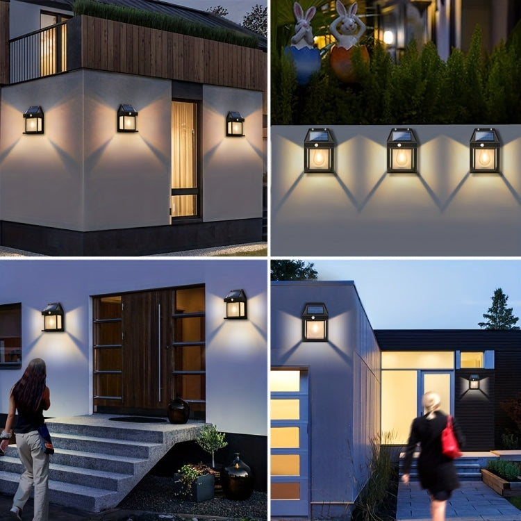 Solar Outdoor Tungsten Wall Light 3 Modes Body Sensing Waterproof Garden Villa Night Light, Spec: Large white - Solar Lights by buy2fix | Online Shopping UK | buy2fix