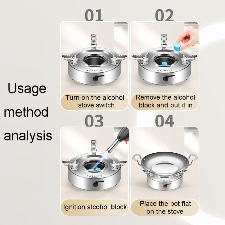 Kacheeg Stainless Steel Alcohol Dry Cooker Single Person Small Stove Boiler, Diameter: 26cm(Pot+Alcohol Stove) - Soup & Stock Pots by Kacheeg | Online Shopping UK | buy2fix