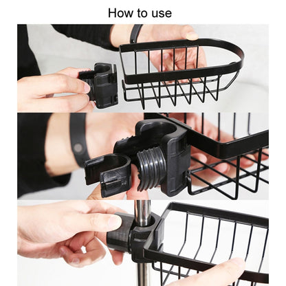 Kitchen Faucet Shelf No-Punch Sink Rag Drainage Basket Sponge Drainage Storage Rack, Style: E Black - Shelf by buy2fix | Online Shopping UK | buy2fix
