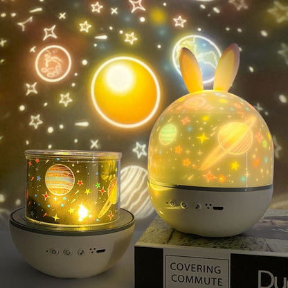 Rotatable Cartoon Atmosphere Projection Lamp Music Night Light, Spec: Music Box Remote Model(Rabbit) - Projection Lamp by buy2fix | Online Shopping UK | buy2fix