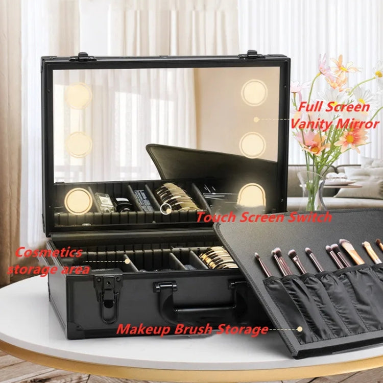 18 Inch 6 LEDs Rechargeable Dimmable Makeup Bag with Mirror and Lights - Storage Boxes by buy2fix | Online Shopping UK | buy2fix