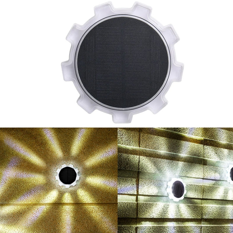 Gear Shape Solar Outdoor Garden Decoration Atmosphere Wall Light(White Light) - Solar Lights by buy2fix | Online Shopping UK | buy2fix