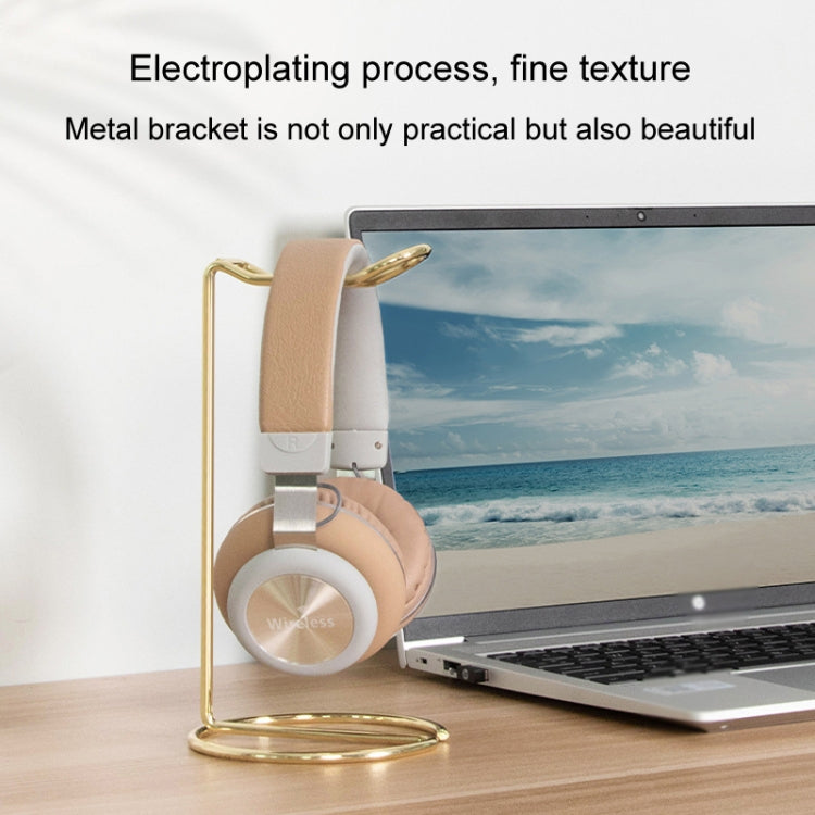 Metal Earphone Holder Desktop Earphone Hanging Rack Storage Display Stand(Golden) - Headset Stand by buy2fix | Online Shopping UK | buy2fix