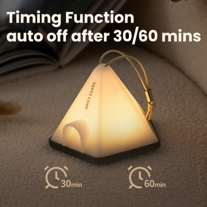 ZAY-L05 Tent-Shape USB Charging Timer Night Light Wild Camping Atmosphere Light(White) - Camping Lighting by buy2fix | Online Shopping UK | buy2fix