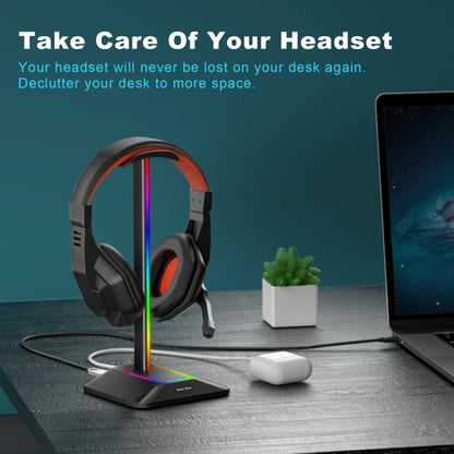 New Bee Dual Output Colorful Headset Display Rack HUB Expansion Headphone Holder, Color: Z8 Silver - Headset Stand by buy2fix | Online Shopping UK | buy2fix