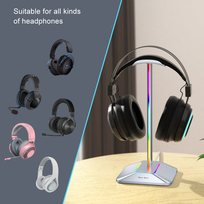 New Bee Dual Output Colorful Headset Display Rack HUB Expansion Headphone Holder, Color: Z8 Silver - Headset Stand by buy2fix | Online Shopping UK | buy2fix
