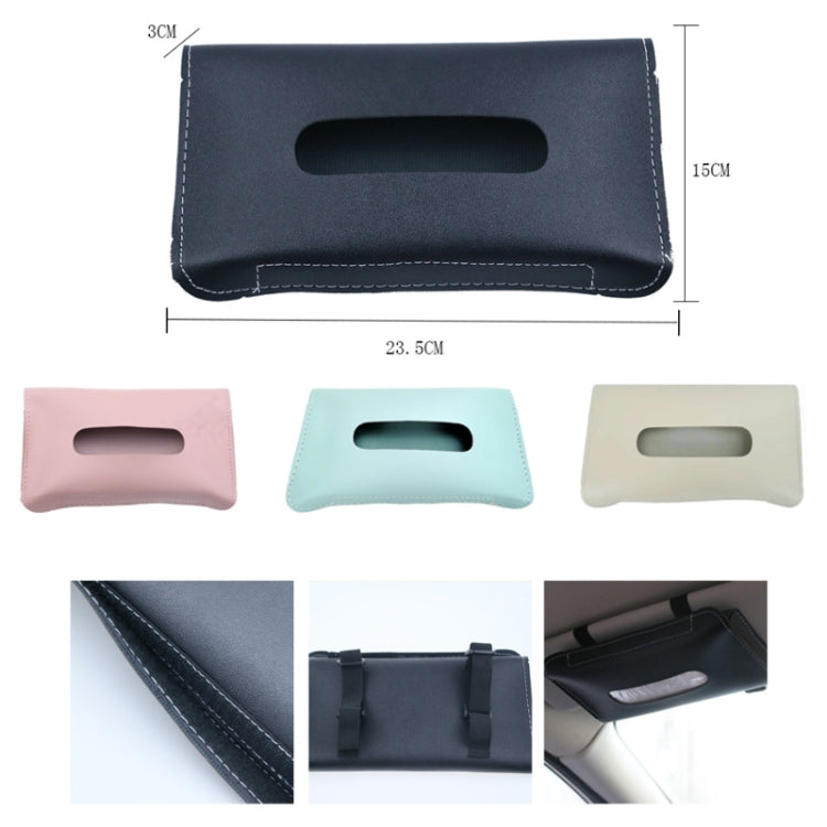 Car Armrest Box Sun Visor Hanging Leather Tissue Box(Pink) - Stowing Tidying by buy2fix | Online Shopping UK | buy2fix