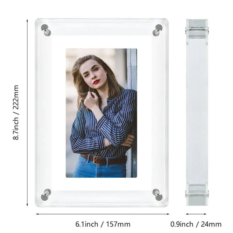7 Inch Acrylic HD Digital Photo Frame Desktop Smart Motion Video Player Ornament(UK Plug) - 1.5-7.0 inch by buy2fix | Online Shopping UK | buy2fix