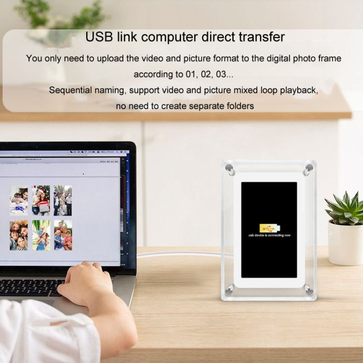 7 Inch Acrylic HD Digital Photo Frame Desktop Smart Motion Video Player Ornament(US Plug) - 1.5-7.0 inch by buy2fix | Online Shopping UK | buy2fix