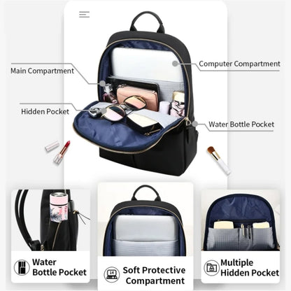 Bopai 14-inch Laptop Casual Lightweight Waterproof Backpack(Pink) - Backpack by Bopai | Online Shopping UK | buy2fix