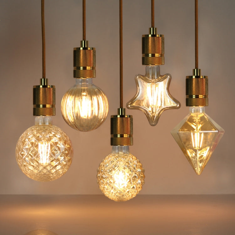 E27 Screw Port LED Vintage Light Shaped Decorative Illumination Bulb, Style: Flat Diamond Gold(110V 4W 2700K) - LED Blubs & Tubes by buy2fix | Online Shopping UK | buy2fix