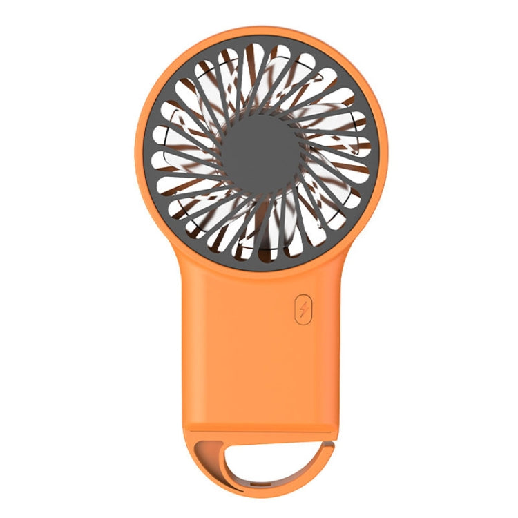 Handheld Foldable Desktop USB Rechargeable Mini Fan Mountaineering Hook Mute Fan(Orange) - Electric Fans by buy2fix | Online Shopping UK | buy2fix