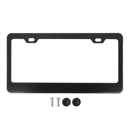 American Standard Aluminum Alloy License Plate Frame Including Accessories, Specification: Square Hole Rounded Corners Aluminum Black - License Plate Covers & Frames by buy2fix | Online Shopping UK | buy2fix