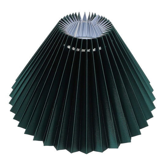 Table Lamp Shade Pleated KD Bedside Fabric Woven Lampshade Bedroom Floor Lamp Housing(Dark Green) - Lamp Shades by buy2fix | Online Shopping UK | buy2fix