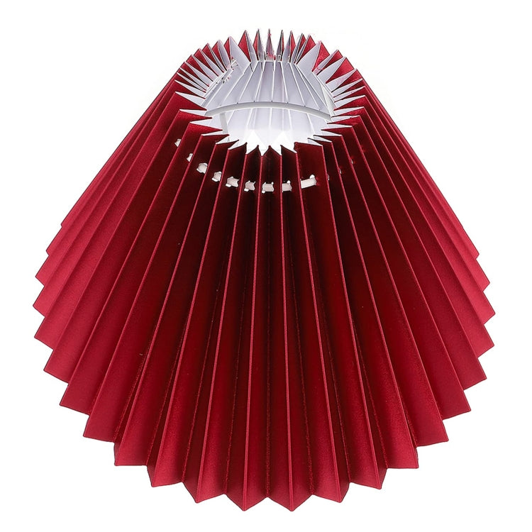 Table Lamp Shade Pleated KD Bedside Fabric Woven Lampshade Bedroom Floor Lamp Housing(Wine Red) - Lamp Shades by buy2fix | Online Shopping UK | buy2fix