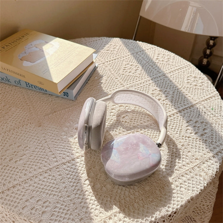 For AirPods Max 1Pair Marble Textured Butterfly Pattern Headphone Silicone Case(Light Purple) - For AirPods Max by buy2fix | Online Shopping UK | buy2fix