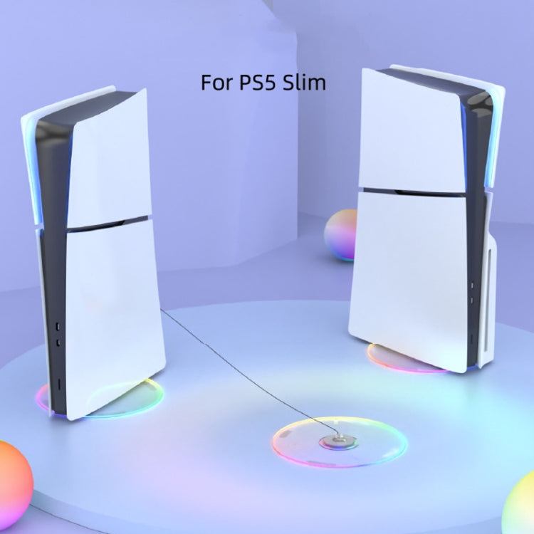 For PS5 Slim iplay HBP-575 Simple Storage Base Light Version RGB Colorful Vertical Storage Bracket(Transparent) - Holder by iplay | Online Shopping UK | buy2fix