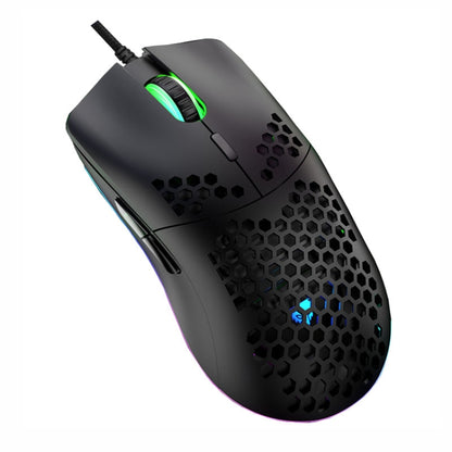 XUNSVFOX XYH90 Wired Hollow Hole Mouse RGB Illuminated Macro Programming Gaming Mouse(Black) - Wired Mice by XUNSVFOX | Online Shopping UK | buy2fix