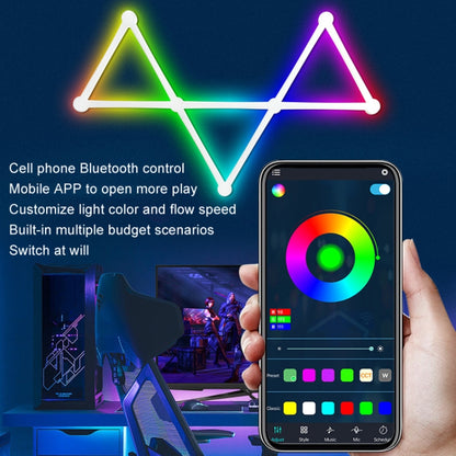 JSK-P22 5V Bluetooth RGB Stitching Light E-Sports Atmosphere Decorative Lamp, Style: 6 Sections+USB To DC Line+US Plug(White) - Novelty Lighting by buy2fix | Online Shopping UK | buy2fix