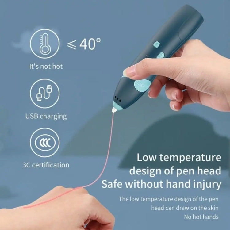USB Charging Low-Temperature Wireless Graffiti Printing Pen Set Children DIY 3D Painting Pen(Blue) - 3D Printer by buy2fix | Online Shopping UK | buy2fix