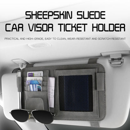 Car Sun Visor Bill Holder Glasses Clip Storage Bag(Brown) - Sunglasses & Glasses Clips by buy2fix | Online Shopping UK | buy2fix