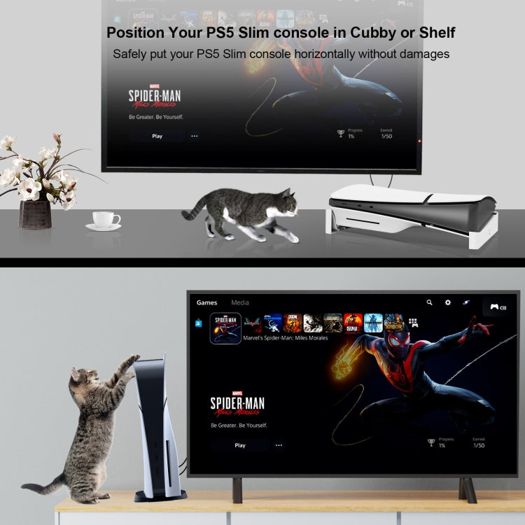 For PS5 Slim JYS-P5189 Console Horizontal Placement Stand Digital / Optical Drive Version Universal Storage Mount(Black) - Holder by JYS | Online Shopping UK | buy2fix