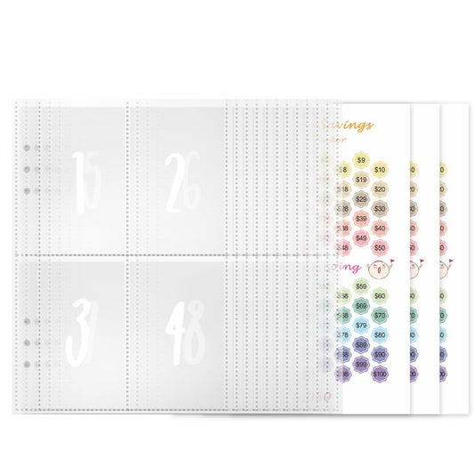 25sheets /Set A5 6 Holes Save Money Challenge Envelopes Replacement Inner Page, Spec: Set 2 - Notebooks by buy2fix | Online Shopping UK | buy2fix