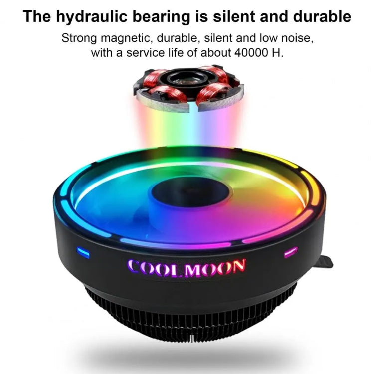 COOLMOON CPU Cooler Desktop Computer Auto Color Change Multi-Platform Mute Cooling Fan(Colorful Fine Aperture) - Fan Cooling by COOLMOON | Online Shopping UK | buy2fix